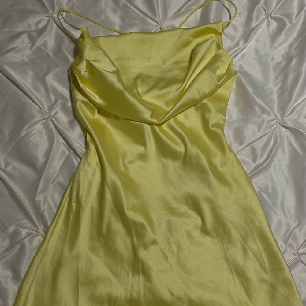 Yellow Satin Slip Dress